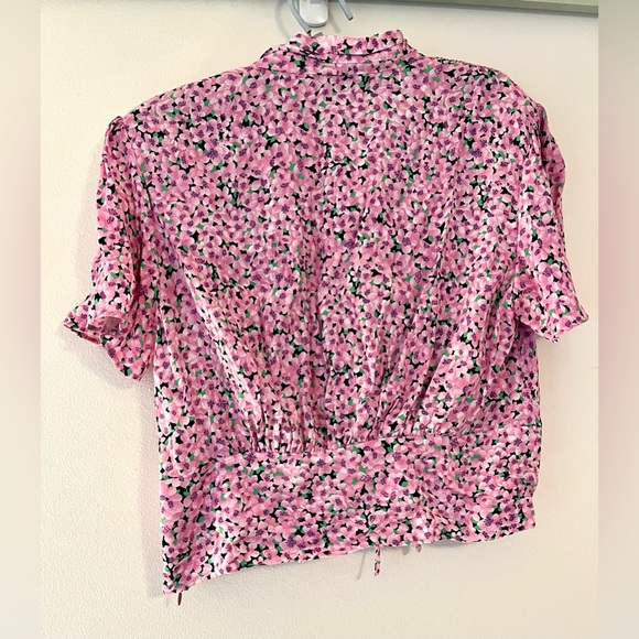 Zara Pink Floral Cropped Blouse - Picture 5 of 5